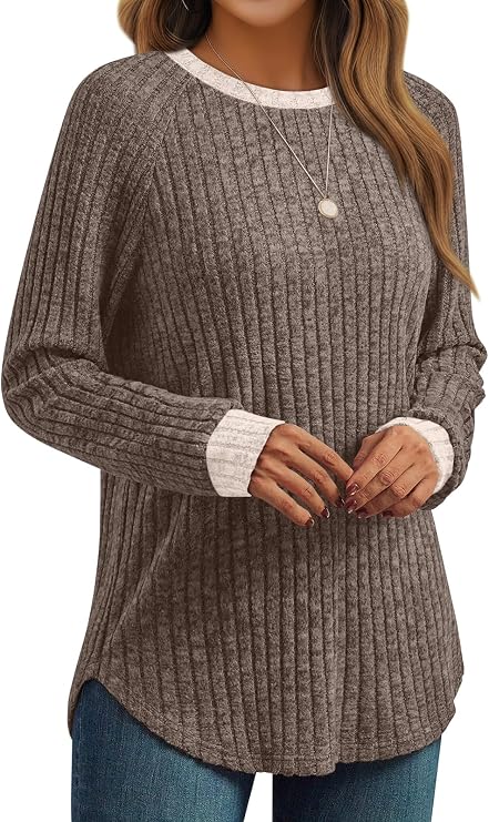 AUTOMET Womens Long Sleeve Tops Fall Fashion Casual Tunic